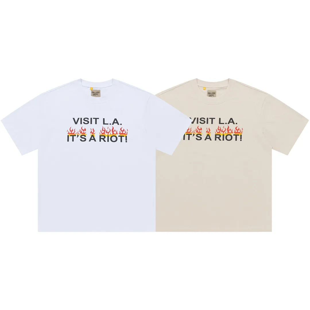 Model D139 Gallery dept American trendy brand offset printing ten gold powder printing, high street short-sleeved T-shirt, the printing is breathable, soft and non-sticky. After shrinking and shaping, it is soft, comfortable and breathable, does not pill, does not fade and does not change shape, S-XL, p106